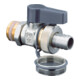Robinet à boisseau sphérique OV Optiflex 1/2 nickelé avec collier de serrage + bouchon-1