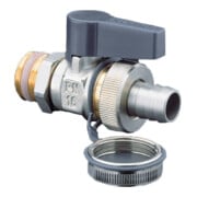 Robinet à boisseau sphérique OV Optiflex 1/2 nickelé avec collier de serrage + bouchon