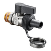 Robinet à boisseau sphérique OV Optiflex 1/2 nickelé avec collier de serrage + bouchon-2