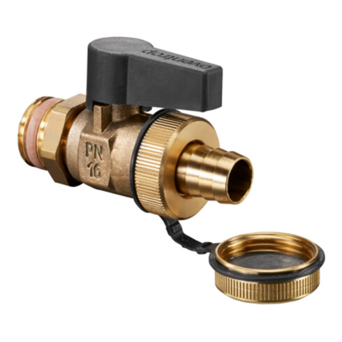 Robinet à boisseau sphérique OVOptiflex 1/2AG Raccord de tuyau, capuchon, laiton, laiton, raccord laiton
