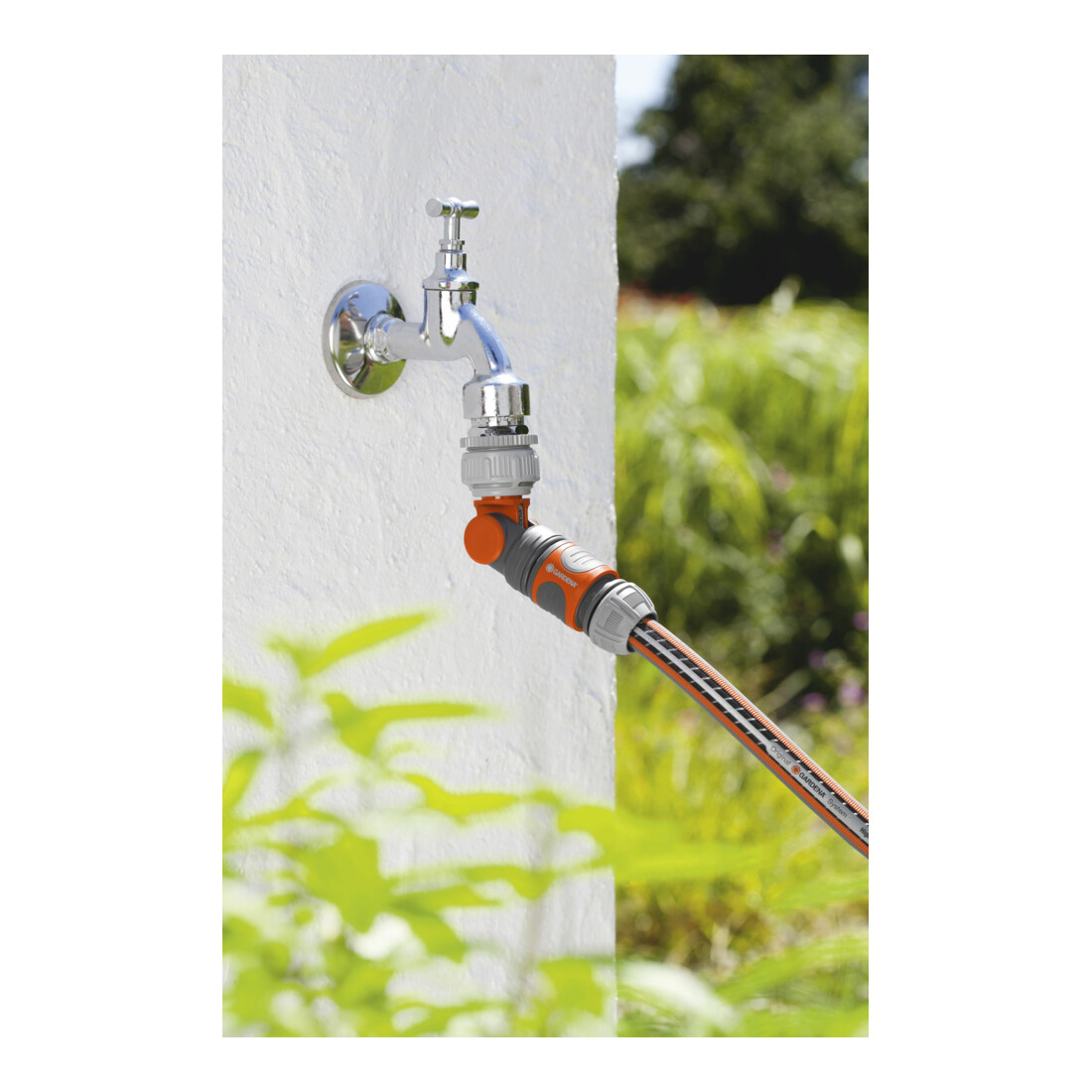 Robinet coudé SB GARDENA pour robinet d'eau de 26,5 mm (G 3/4) avec filetage de 33,3 mm (G 1), pour robinet d'eau de 21 mm (G 1/2) avec filetage de 26,5 mm (G 3/4)