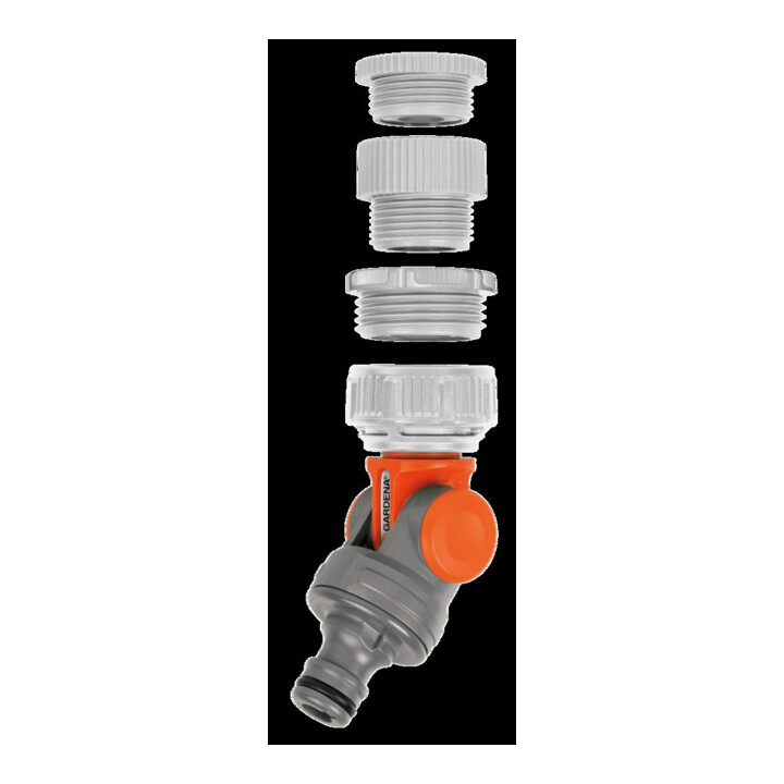 Robinet coudé SB GARDENA pour robinet d'eau de 26,5 mm (G 3/4) avec filetage de 33,3 mm (G 1), pour robinet d'eau de 21 mm (G 1/2) avec filetage de 26,5 mm (G 3/4)
