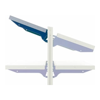 Rocholz Ablageboden komplett mit Trägerarmen Typ A SYSTEM FLEX BxT 1600x300 mm RAL9006/5010