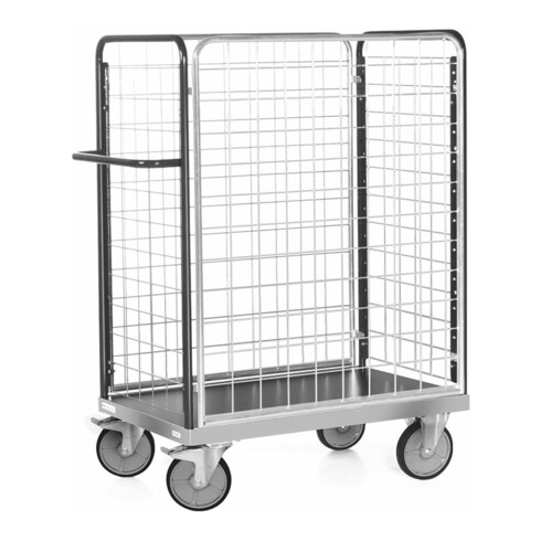 Rocholz Paketwagen 600 kg 1000x600 mit 4 Gitterwänden