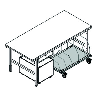 Rocholz Untertischmagazin SYSTEM 2000 fahrbar 1015x600x604 mm