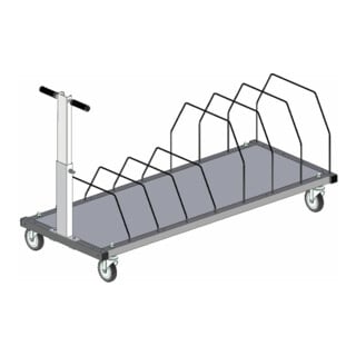Rocholz Untertischmagazin SYSTEM 2000 fahrbar mit Teleskopschiebebügel 1600x600x690 mm