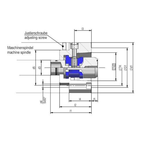RÖHM Anbauflansch m.Einbauspannsatz HSK-C25