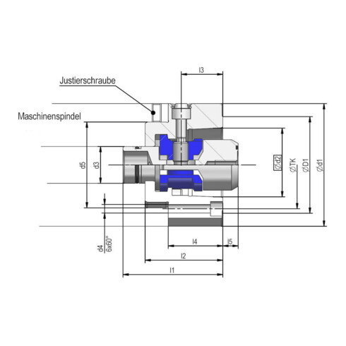 RÖHM Anbauflansch m.Einbauspannsatz HSK-C50
