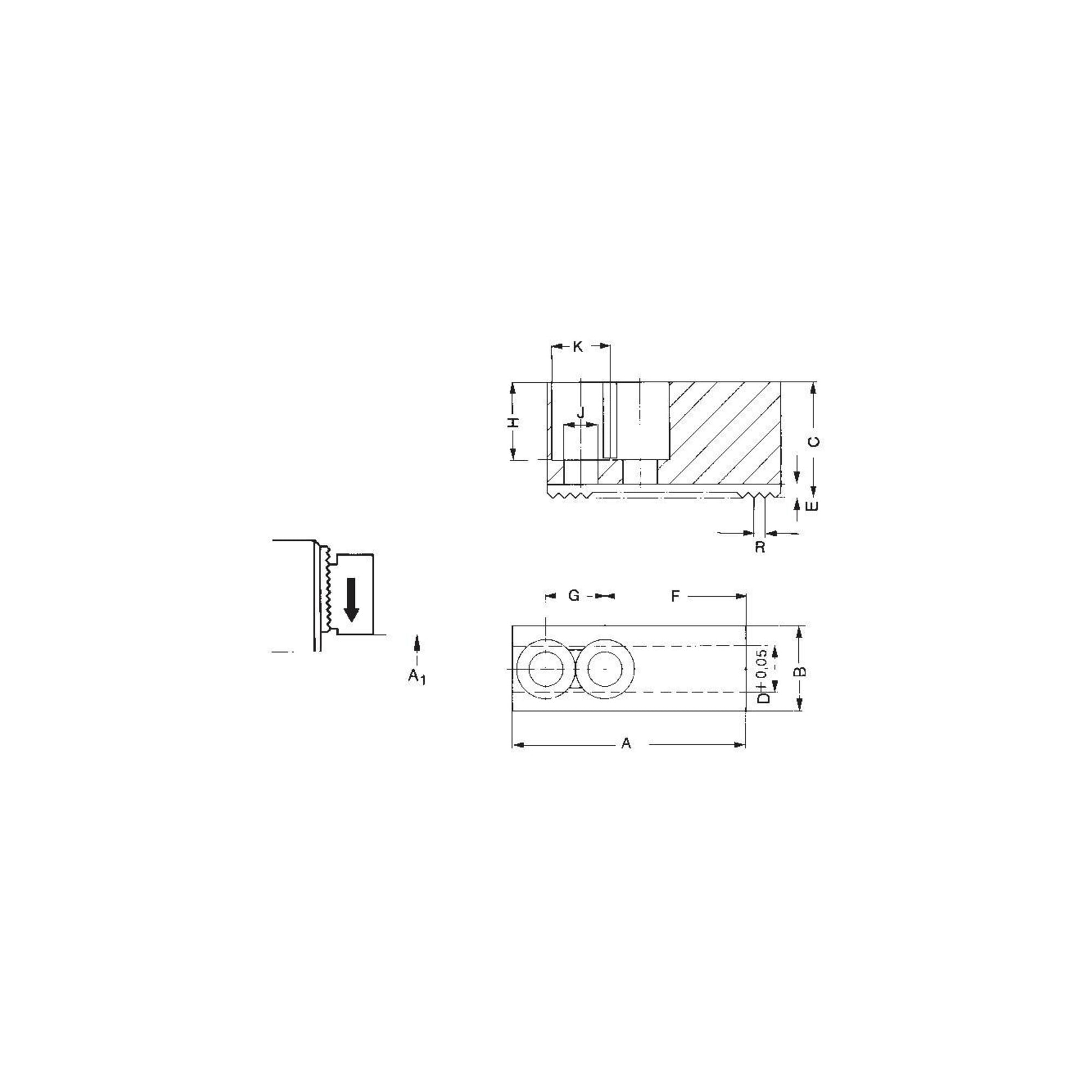 RÖHM Aufsatzbacke härtbar 90Grad 254/315mm 254/315mm