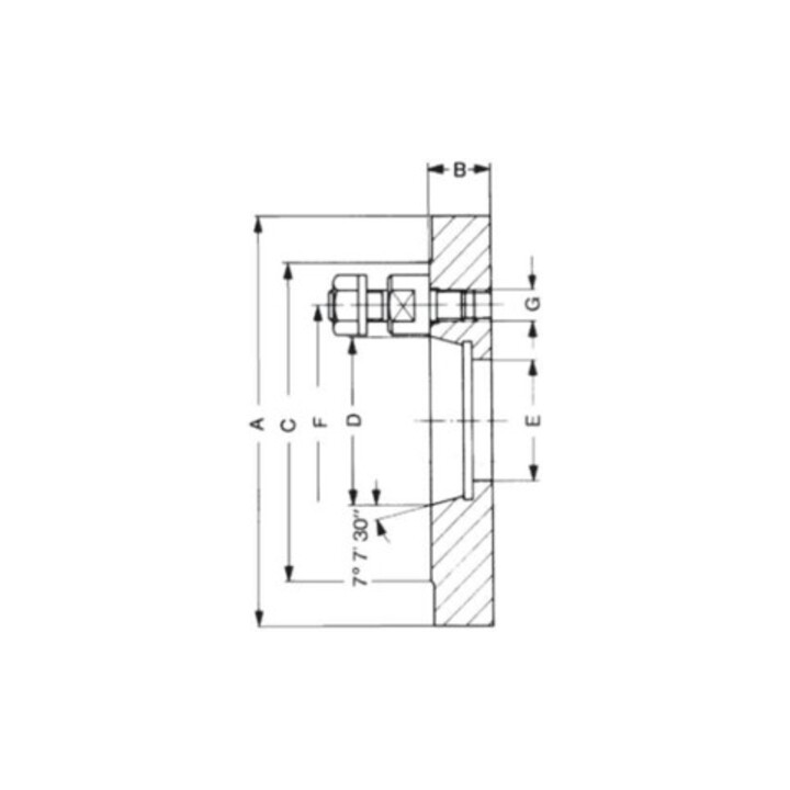 RÖHM DIN 55027 Kurzkegel-Futterflansch, 250 mm Außendurchmesser, 6 mm Kegelgröße