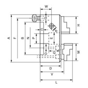 RÖHM Dreibacken-Drehfutter DURO-M 250/3 K 6/702-2-4