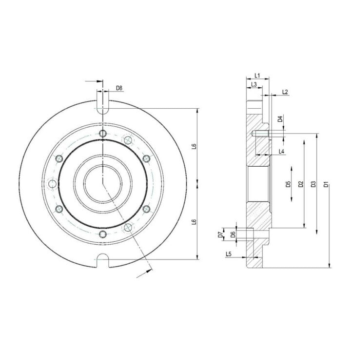 RÖHM Grundplatte D6350 160mm