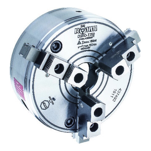RÖHM Keilstangen-Drehfutter mit Grund- und harten Aufsatzbacken, DIN 702-3, Typ / Aufnahme Kurzkegel: 200/5