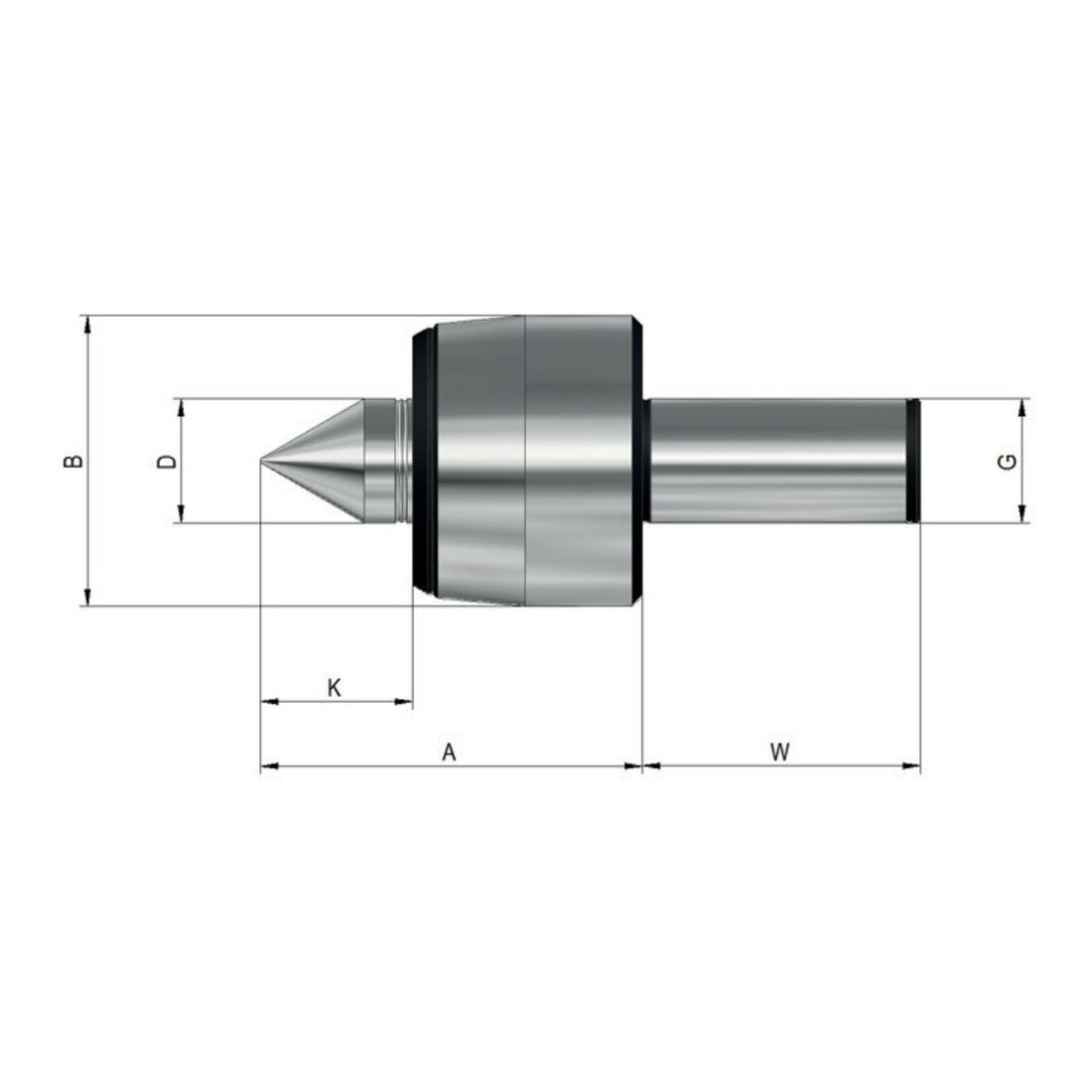 RÖHM Körnerspitze mitlaufend K108HZA Zylinderschaft 32mm