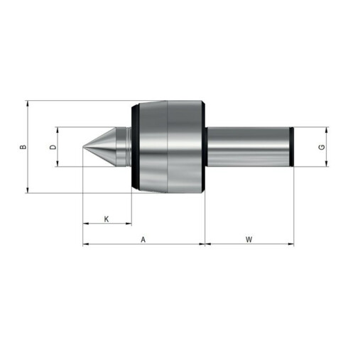 RÖHM Körnerspitze mitlaufend K108HZA Zylinderschaft 32mm