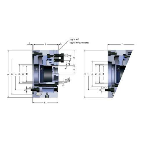 RÖHM Kraftspannfutter KFD- 200/2HS 1/16 ZA170