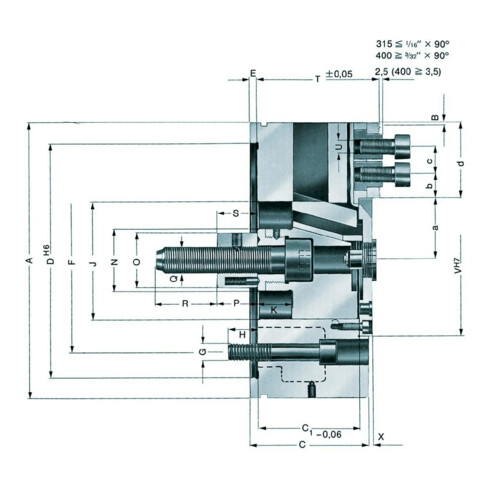 RÖHM Kraftspannfutter KFD- 200/3 1/16 ZA170