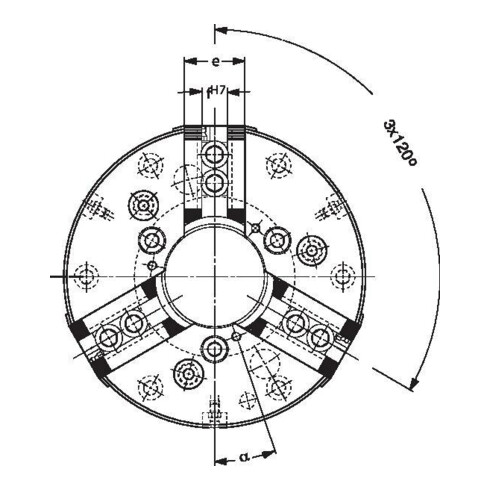 RÖHM Kraftspannfutter KFD- 250/3HS 1/16 K 6/26