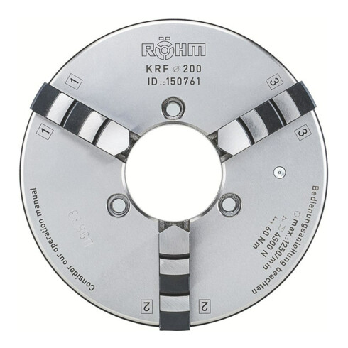 RÖHM Kranzspannfutter KRF- 125/3 ZA70 BB+DB