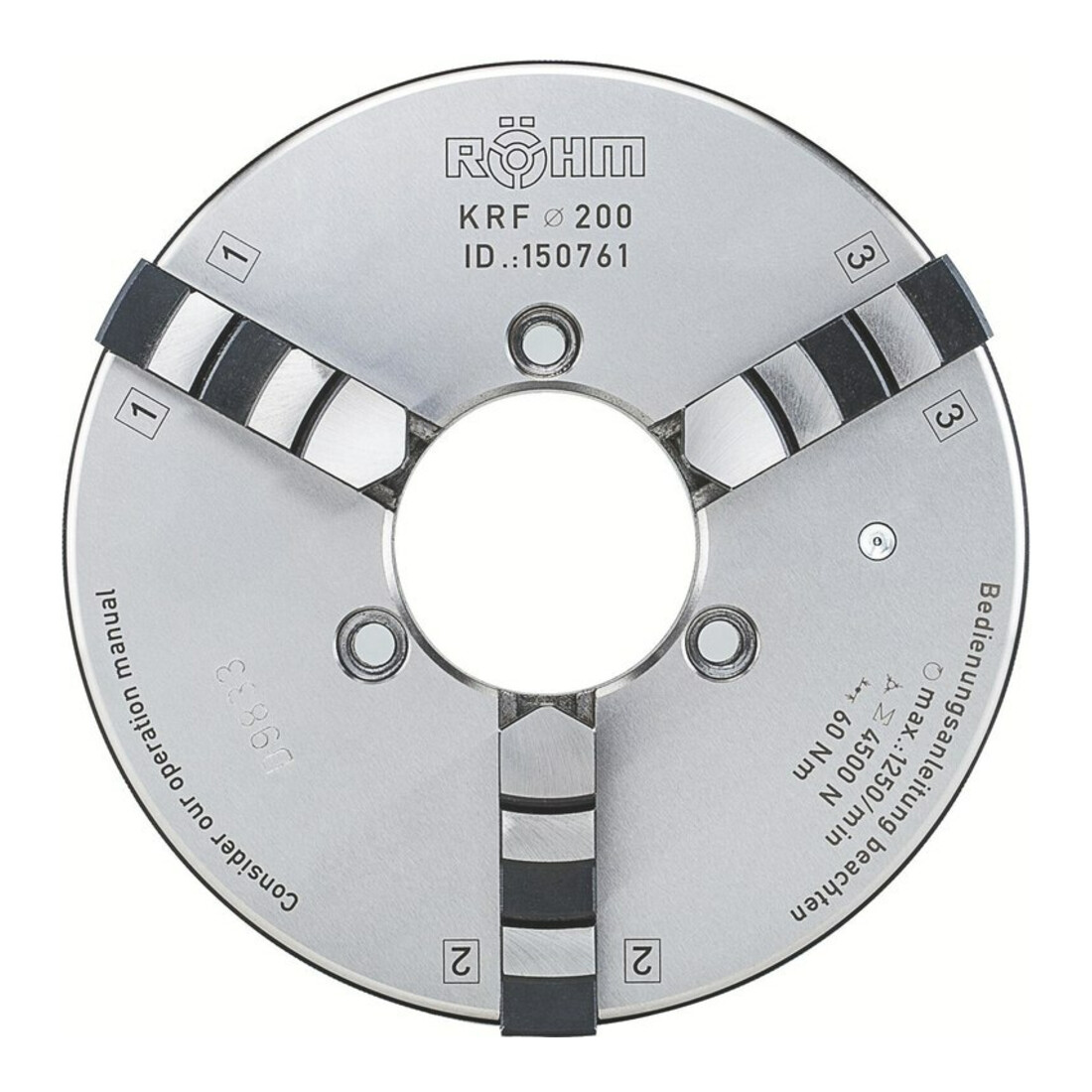 RÖHM Kranzspannfutter KRF- 200/3 ZA115 BB+DB