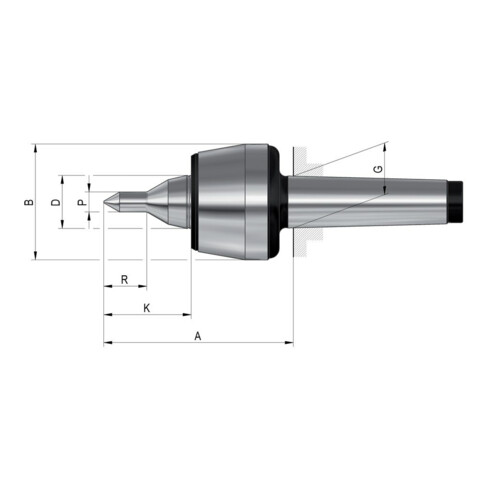 RÖHM Mitlaufende Körnerspitze K110HVL MK5 60G E
