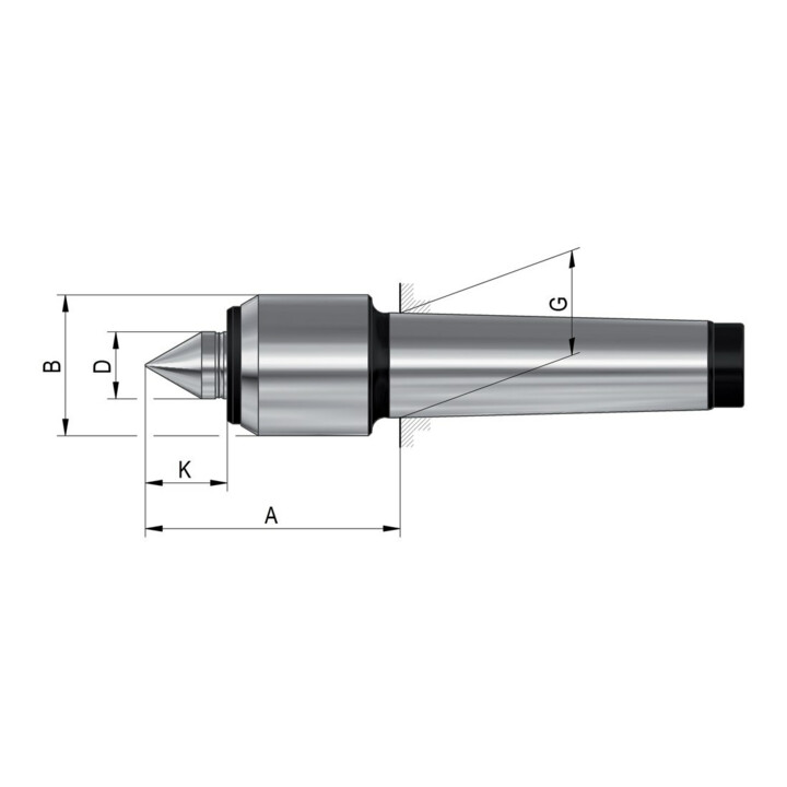RÖHM Mitlaufende Körnerspitze K14 MK6 60G