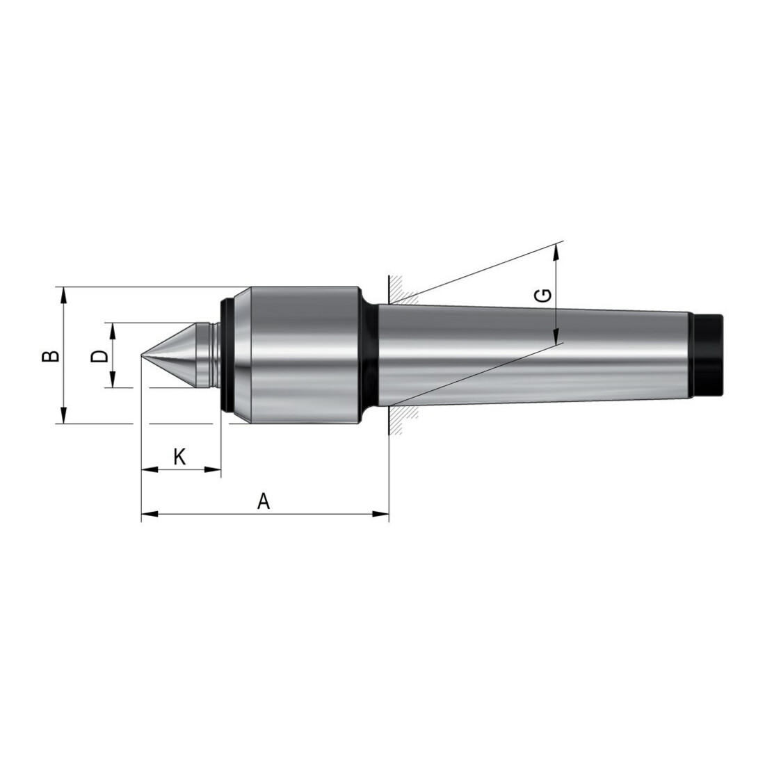 RÖHM Mitlaufende Körnerspitze K14 MK6 60G