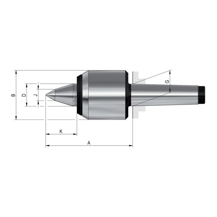 RÖHM Mitlaufende Körnerspitze K425NC MK5 60G