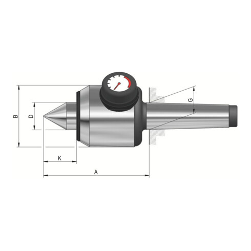 RÖHM Mitlaufende Körnerspitze K506 MK6 60G