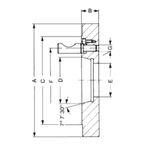 RÖHM Stahlflansch DIN55029 125mm KK 4
