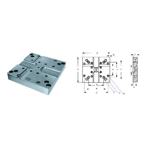 RÖHM Standard-Grundplatte GP, 250x250mit DUO-Turm mit