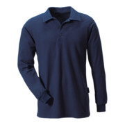 ROFA Polo ignifuga a maniche lunghe, blu marino, Tg. Unisex: L