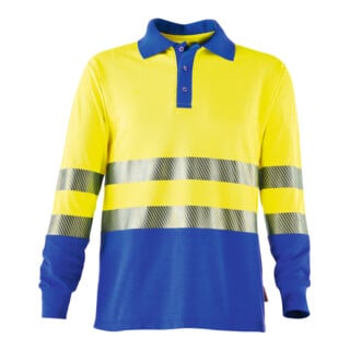 Rofa Polo Multinorm manches longues, jaune / bleu bleuet, unisexe