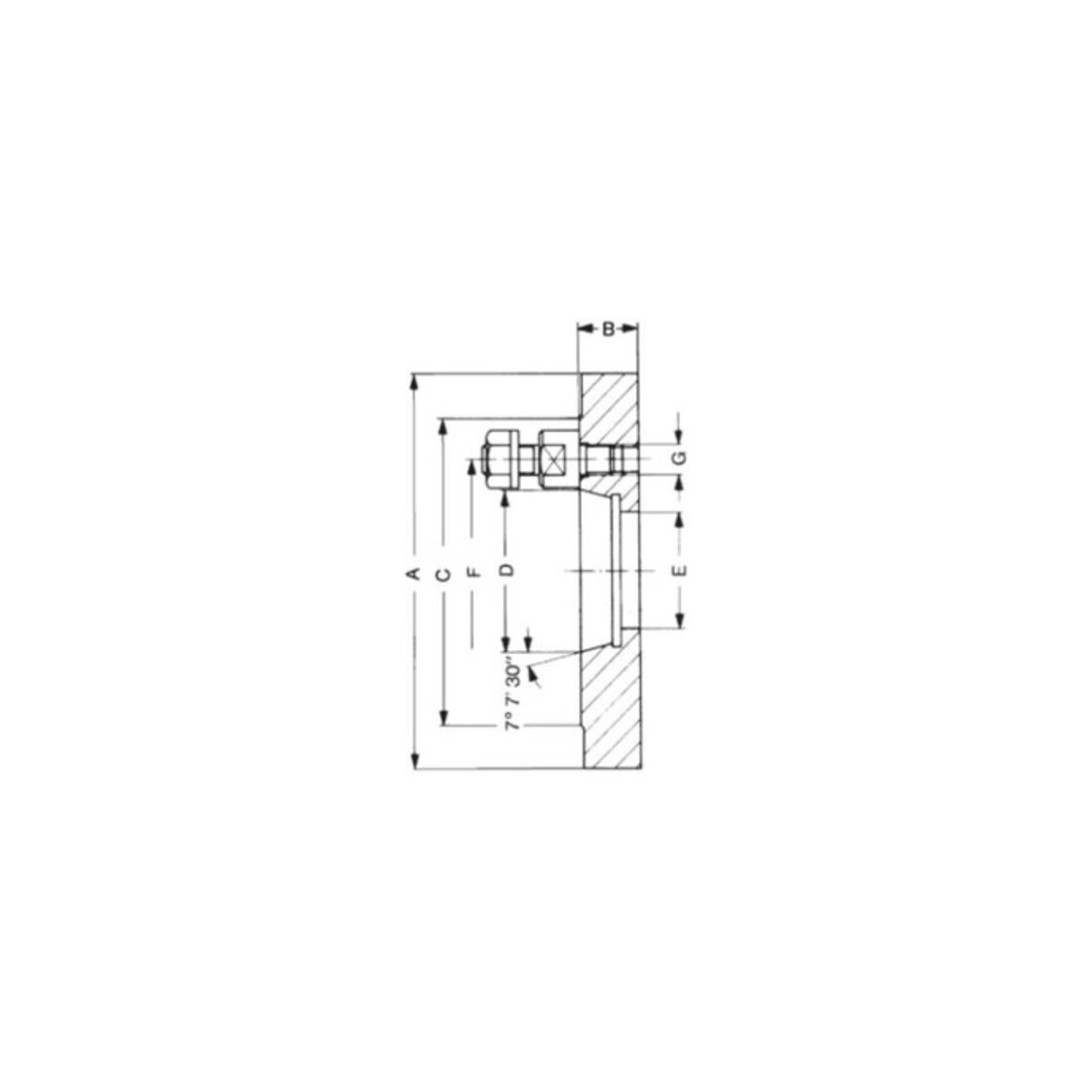 RÖHM Faux plateau de mandrin à cône court DIN 55027 160/5 mm