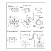 RÖHM Pinces pneumatiques centrées RZP LKR112 3xM8 H13,9 I13-5