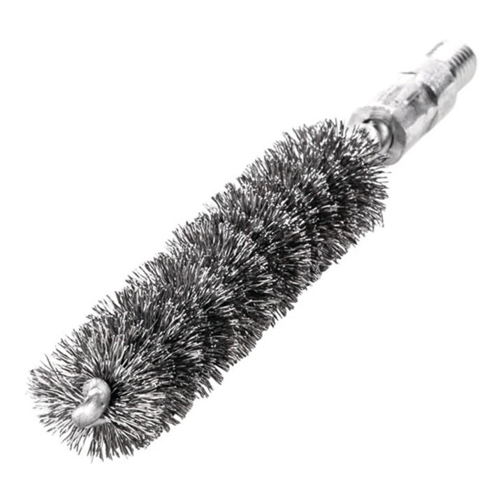 Rohrbürste L.115mm D.12mm VA-Stahldraht gewellt Besatz-L.80mm LESSMANN