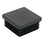 Rohrstopfen für Quadratrohr Länge 40mm Breite 40mm PE schwarz mit Lamellen-1