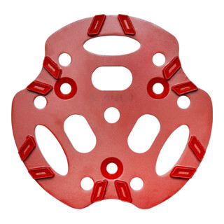 Roll diamantschijf 250mm V12 rood 12 segmenten in V-opstelling