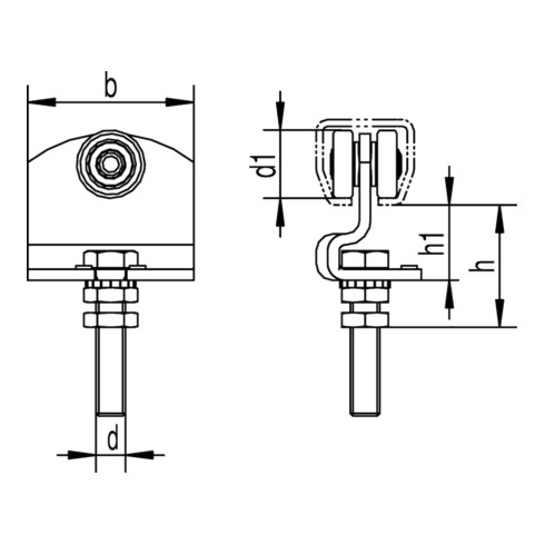 Rollapparat -90 490 f. Pro 400 STA galv. gelb verz. 100kg HELM