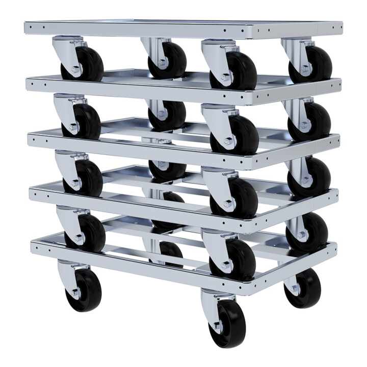 rolldolly® Châssis INDUSTRY 400 x 600 mm Ø 100 mm PP noir ESD