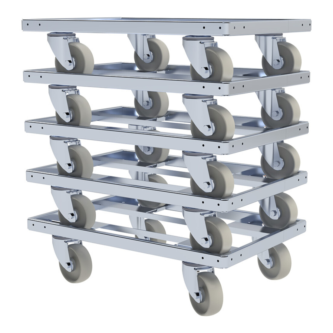 rolldolly® Châssis INDUSTRY 400 x 600 mm Ø 100 PP blanc