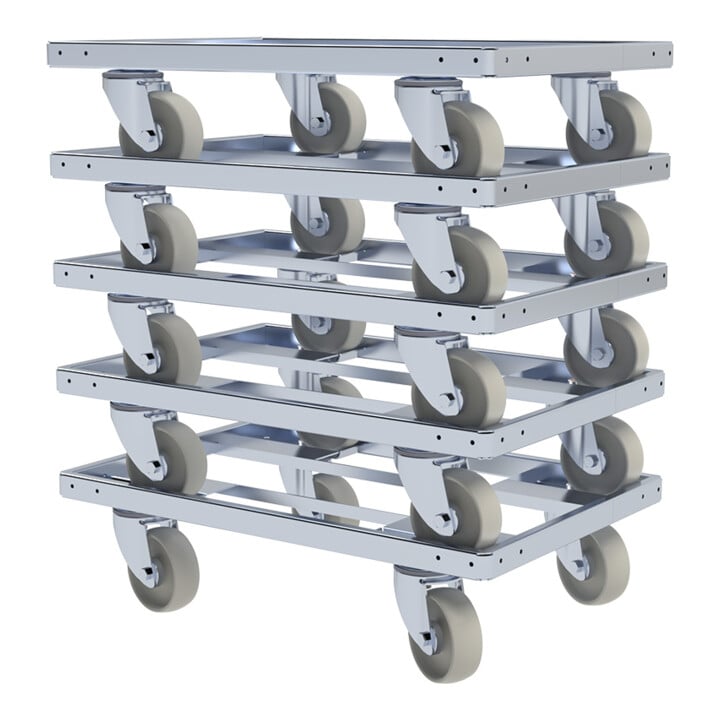 rolldolly® INDUSTRY rijframe 400 x 600 mm Ø 100 mm PP wit