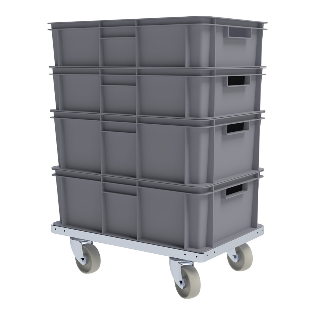 rolldolly® INDUSTRY rijframe 400 x 600 mm Ø 100 mm PP wit