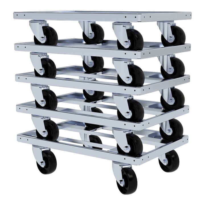 rolldolly® INDUSTRY rijframe 400 x 600 mm Ø 100 mm PP zwart ESD