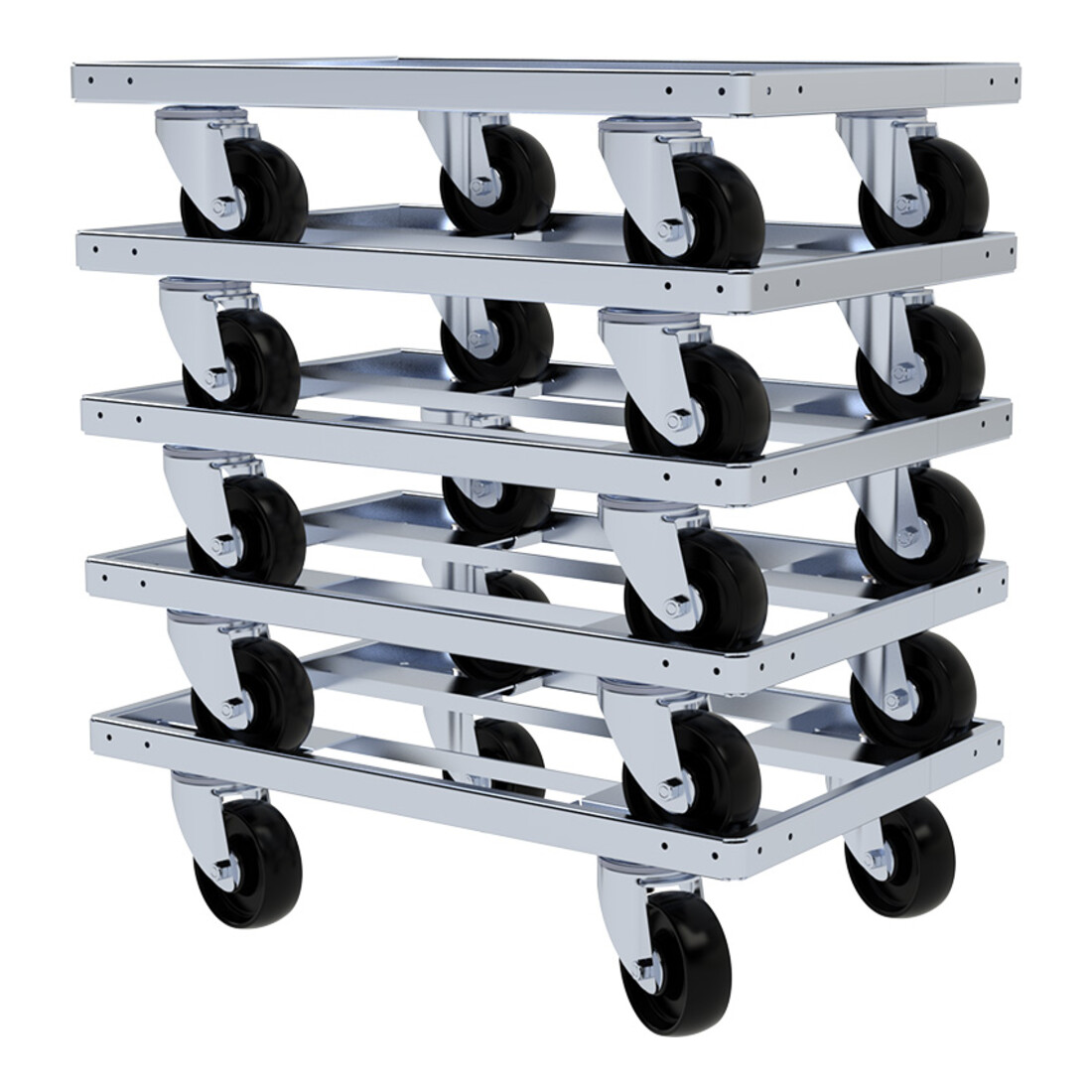 rolldolly® Telaio di trasporto INDUSTRY 400 x 600 mm Ø 100 mm PP nero ESD