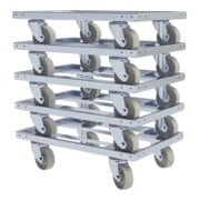 rolldolly® Telaio di trasporto INDUSTRY 400 x 600 mm Ø 100 PP bianco-3