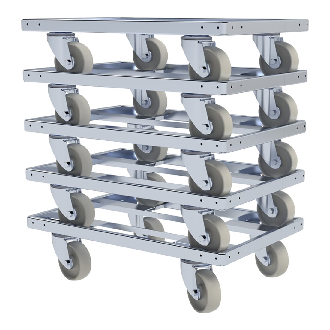 rolldolly® Telaio di trasporto INDUSTRY 400 x 600 mm Ø 100 PP bianco