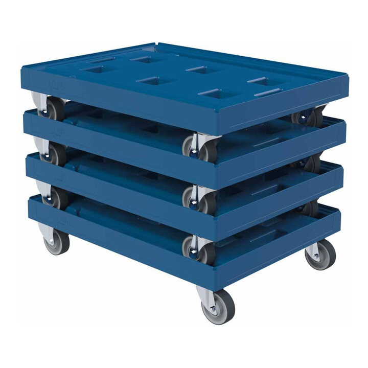 rolldolly® XL KU bleu plancher plastique 612 x 814 mm Ø 100 TPE
