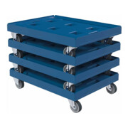 rolldolly® XL KU blu, piano in plastica 612 x 814 mm, ø 100 TPE-3