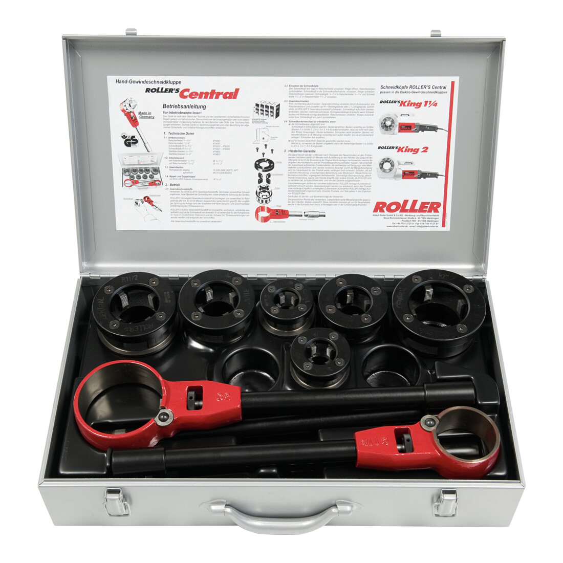 Roller handdraadsnijmachine set Centraal 1/2-2"